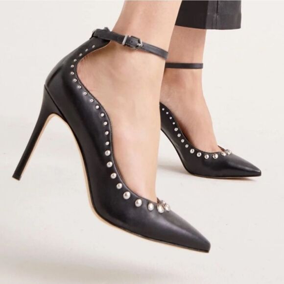 Sam Edelman Helen Studded Heels in Black Size 7.5 - Picture 1 of 14